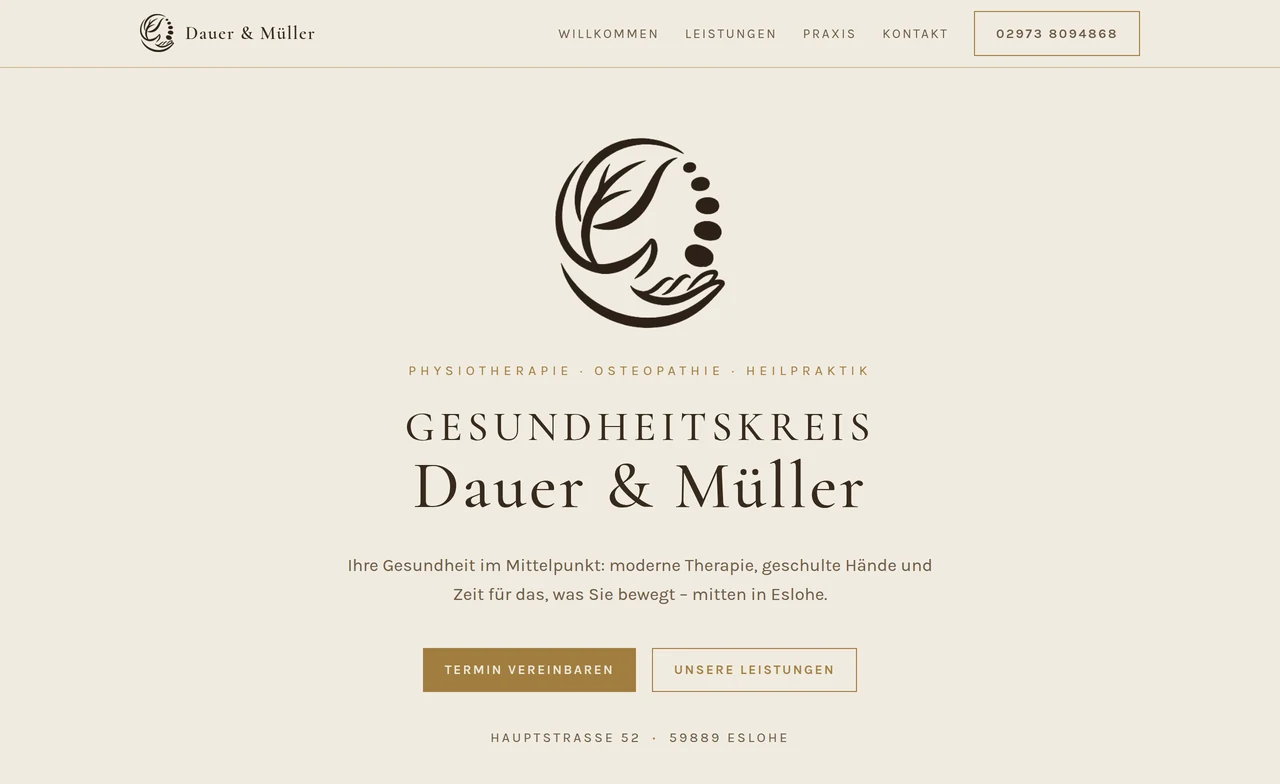 Startseite von Gesundheitskreis Dauer & Müller