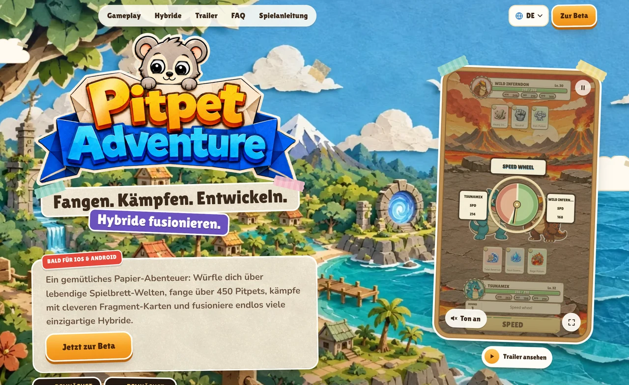 Startseite von Pitpet Adventure