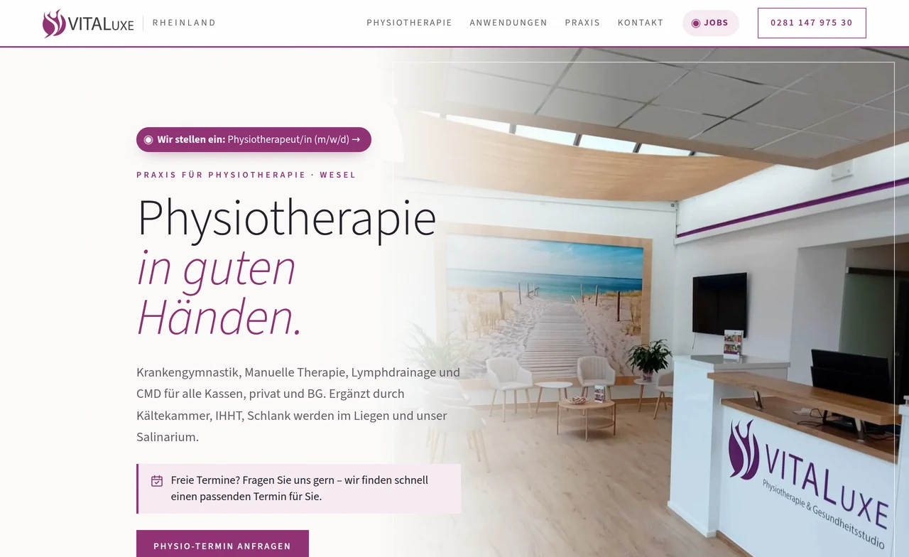 Startseite von VITALuxe Rheinland